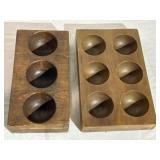 (2) Wooden Coin Tills
