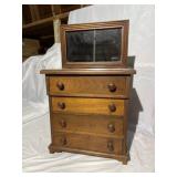 Cherry Crafted Mini. Dresser w/ Costume Jewelry