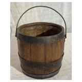 Wood Metal Banded Pail