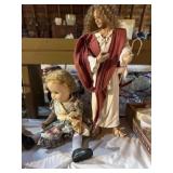 Antique Composition w/ Contemp. Porcelain Doll