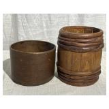 (3) Primitive Bent Wood Canister