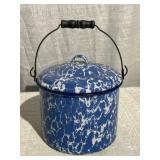 Blue Agateware Pail