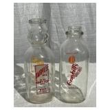 (2) 1qt Milk Bottles