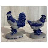 (2) Eldreth Pottery Salt Glazed Chickens