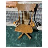 Vintage Oak Swivel Desk Chair
