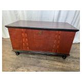Pa. 19th c. Flame Painted Blanket Chest