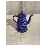 Blue Agatware Gooseneck Coffee Pot