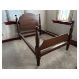 Vintage Rope Bed w/ Shaped Headboard