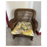 Brown Wicker Rocking Chair
