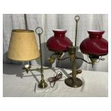 (2) Brass Desk Lights