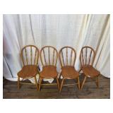 (4) Spindle-Back Antique Side Chairs
