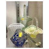 Art Glass Baskets w/ Vase