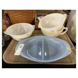 Batter Bowls w/ Pyrex Divided Dish