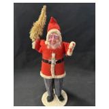 Vintage Paper Mache Felt Covered Santa