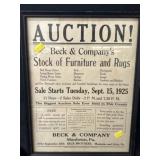 Framed Manheim Public Auction Sign