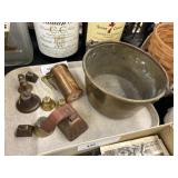 Brass Pail w/ Measurers & Bell