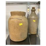 Cowden Wilcox Stoneware Bottle w/ Storage Canister