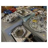(4) Boxes New Silverplate Serving Pcs.