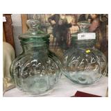 (2) Glass Canisters