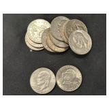 (12) Eisenhower $1 Coins