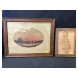 Framed Watercolor w/ Silhouette