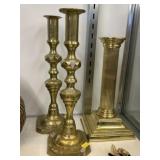 (3) Brass Candlesticks