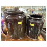 (2) Stoneware Storage Crocks