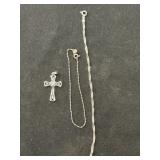Sterling Silver Necklace w/ Pennant