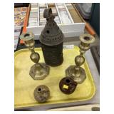 Candle Lantern w/ Candlesticks & Mini. Jugs