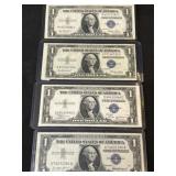 (4) US $1 Silver Certificates