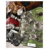 Asst. Pewter & Silver Plate Serving Pcs.
