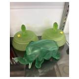 (3) Satin Glass Canisters