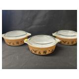 (3) Vintage Pyrex Americana Pattern Serving Dishes