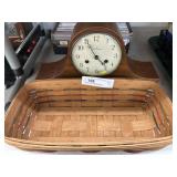 Mantel Clock w/ Longaberger Basket