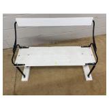 White Wood and Metal Bench