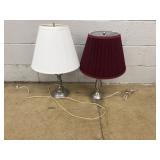 Pair Metal Table Lamps With Shades