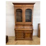 Victorian Bookcase Cylinder Desk