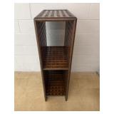 Wood Lattice Shelf Unit With Two Tiers