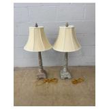 Table Lamps w/ Cream Fabric Shades