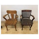 Wooden Armchairs with Curved Backs