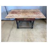 Antique Pin Top One Drawer Tavern Table