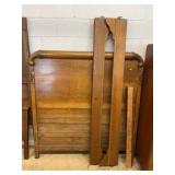 Vintage Oak Full Size Headboard with Carved Detail