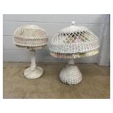 White Wicker Table Lamps
