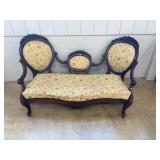 Victorian Upholstered Medallion Loveseat
