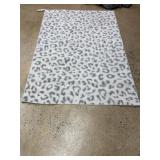 Gray Leopard Print Area Rug