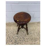Wooden Round Stool with Claw Feet