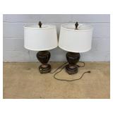 Bronze Tone Table Lamps with Shades