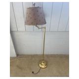 Brass Swing Arm Floor Lamp With Duck Shade