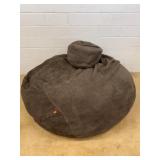 Lovesac Suede Bean Bag Chair with Headrest