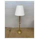 Brass Floor Lamp With White Shade